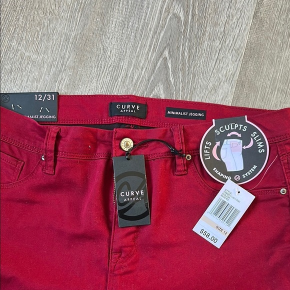 Wine Curve Appeal Slim Fit Pants Vibrant Style - Picture 3 of 4